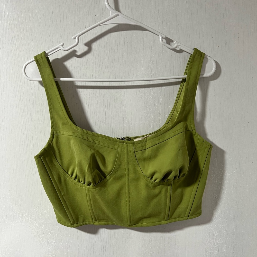 green corset tank